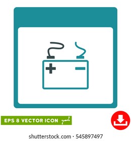 Accumulator Calendar Page icon. Vector EPS illustration style is flat iconic bicolor symbol, soft blue colors.