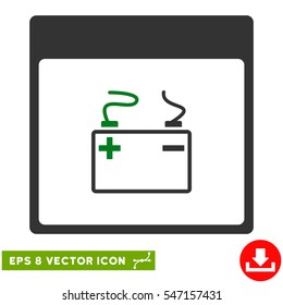 Accumulator Calendar Page icon. Vector EPS illustration style is flat iconic bicolor symbol, green and gray colors.