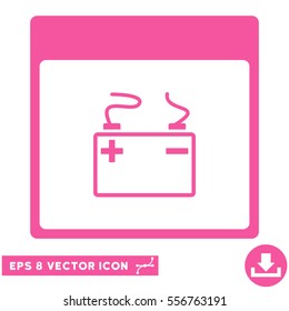 Accumulator Calendar Page icon. Vector EPS illustration style is flat iconic symbol, pink color.