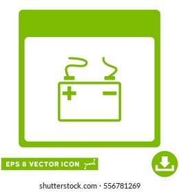 Accumulator Calendar Page icon. Vector EPS illustration style is flat iconic symbol, eco green color.
