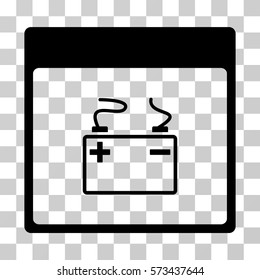 Accumulator Calendar Page icon. Vector illustration style is flat iconic symbol, black color, transparent background. Designed for web and software interfaces.
