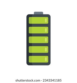 Accumulator cell icon flat vector. Battery energy. Full charge isolated