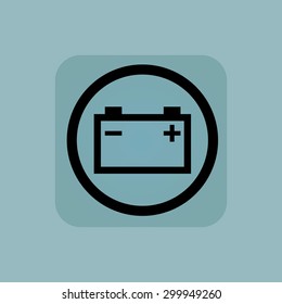 Accumulator in circle, in square, on pale blue background