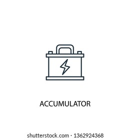 Accumulator concept line icon. Simple element illustration. Accumulator concept outline symbol design. Can be used for web and mobile UI/UX