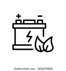 Accumulator (Ecology) icon outline vector. isolated on white background
