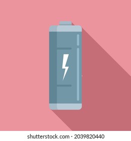 Accumulator energy icon flat vector. Full battery. Lithium power