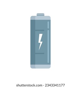 Vector plano del icono de energía del acumulador. Batería completa. Potencia de litio aislada
