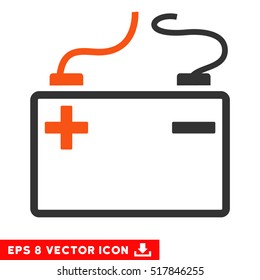 Accumulator EPS vector pictogram. Illustration style is flat iconic bicolor orange and gray symbol on white background.