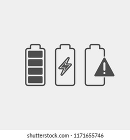 Accumulator flat vector icon. The battery is dead flat vector icon