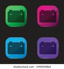 Accumulator four color glass button icon