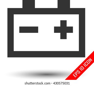 Accumulator Icon. Flat logo of accumulator isolated on white background. Battery EPS. Vector illustration.