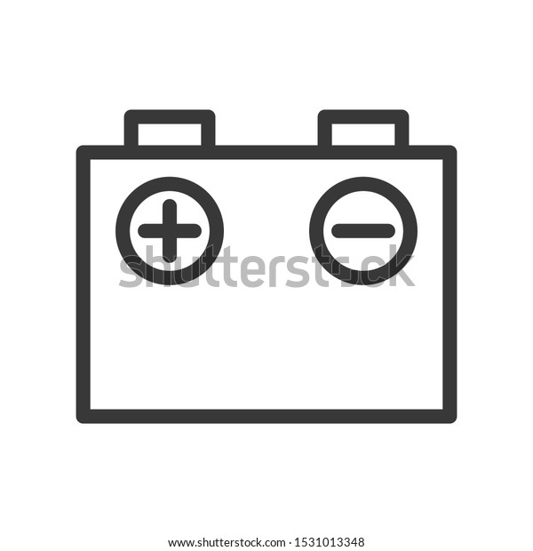 Accumulator icon isolated on white\
background. Power symbol modern, simple, vector, icon for website\
design, mobile app, ui. Vector\
Illustration