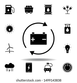 accumulator icon . Set of alternative energy illustrations icons. Can be used for web, logo, mobile app, UI, UX