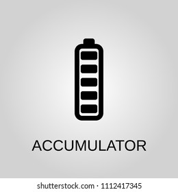 Accumulator icon. Accumulator symbol. Flat design. Stock - Vector illustration
