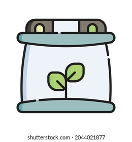 Accumulator Icon Vector Illustration. Flat Outline Cartoon. Sustainable Energy Icon Concept Isolated Premium Vector