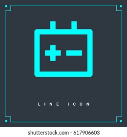 accumulator isolated minimal icon. battery line vector icon for websites and mobile minimalistic flat design.