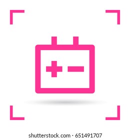 accumulator isolated minimal icon. battery line vector icon for websites and mobile minimalistic flat design.