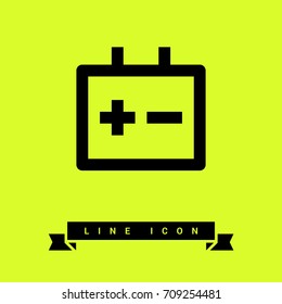 accumulator isolated minimal icon. battery line vector icon for websites and mobile minimalistic flat design.
