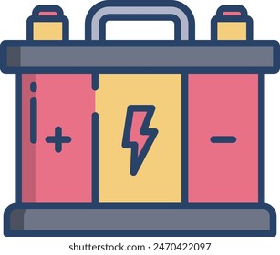 Accumulator linear color vector illustration