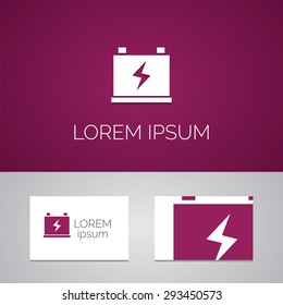 accumulator logo template icon design elements with business card 