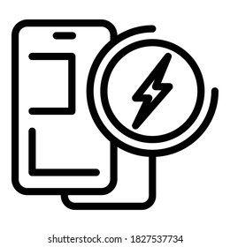 Accumulator power bank icon. Outline accumulator power bank vector icon for web design isolated on white background