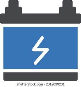 icono de color de glifo del vector de potencia del acumulador