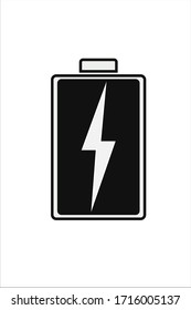 accumulator simple icon, battery symbol isolated on white background. Vector illustration. Eps 10