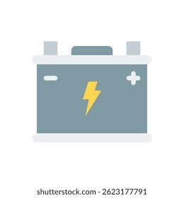 Accumulator Vector for Energy Storage and Battery System. Rechargeable power unit illustration. Sustainable electricity backup icon. Flat Icon