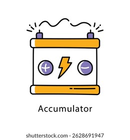 Accumulator vector Filled Outline Style Icon. Eps 10 File
