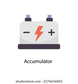 Accumulator Vector Flat Icons. Simple stock illustration stock