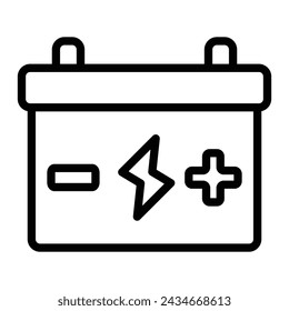 Accumulator Vector Line Icon Design