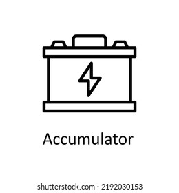 Accumulator vector Outline Icon Design illustration on White background. EPS 10 File