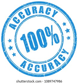 Accuracy 100 guarantee vector stamp isolated on white background