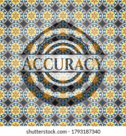 Accuracy arabic style emblem. Arabesque decoration. 