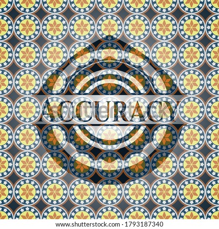 Accuracy arabic style emblem. Arabesque decoration. 