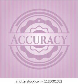 Accuracy badge with pink background