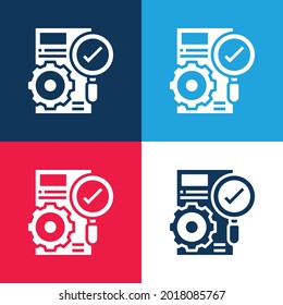 Accuracy blue and red four color minimal icon set