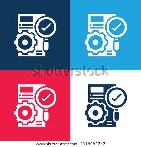Accuracy blue and red four color minimal icon set