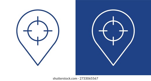 Colección de estilo de icono azul y blanco de precisión