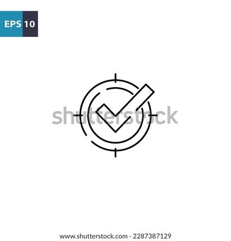 Accuracy check outline icon Vector illustration