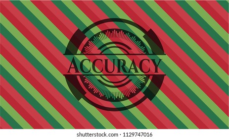 Accuracy christmas colors style emblem.