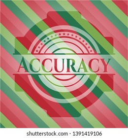 Accuracy christmas style badge. Vector Illustration. Detailed.