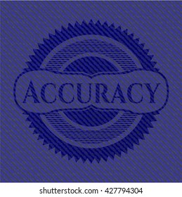 Accuracy emblem with denim high quality background