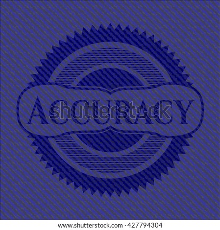 Accuracy emblem with denim high quality background