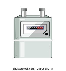 precisão do medidor de gás cartoon. medição de consumo, faturamento inteligente, sinal digital analógico medidor de gás de precisão.