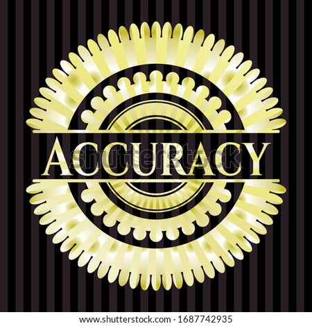 Accuracy gold shiny badge. Vector Illustration. Detailed.