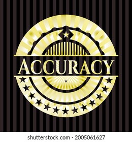 Accuracy gold shiny emblem. Vector Illustration. Detailed. 