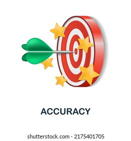 Accuracy icon in 3d. Colored illustration from core values collection. 3d cartoon Accuracy icon for web design, infographics and more