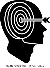 Accuracy Icon - Black Filled Style - Critical Thinking Theme