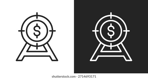 Icono De Precisión En Estilo De Línea En Blanco Y Negro